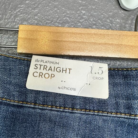 Chico's The Platinum Straight Crop Womens Jeans Stretch/Relaxed Fit Size 1.5 NWT - Picture 4 of 5